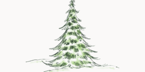 Hand-drawn Christmas tree with "15% Off" and "Replacement Fascia, Soffit & Guttering" text.